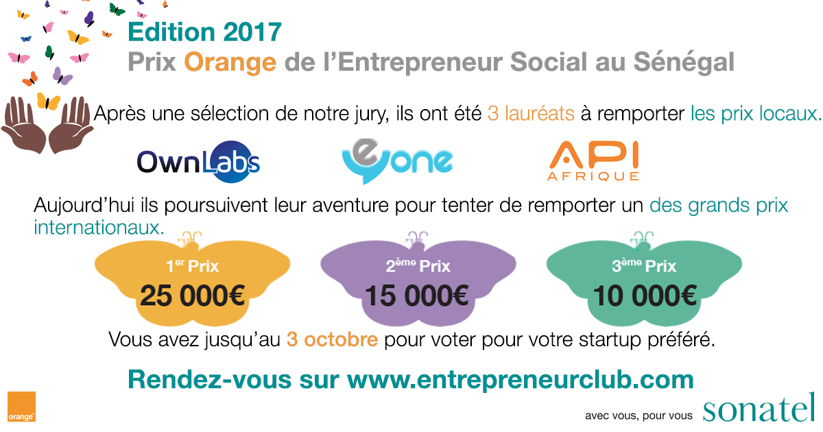 Les trois startups qualifiées pour l'édition 2017 