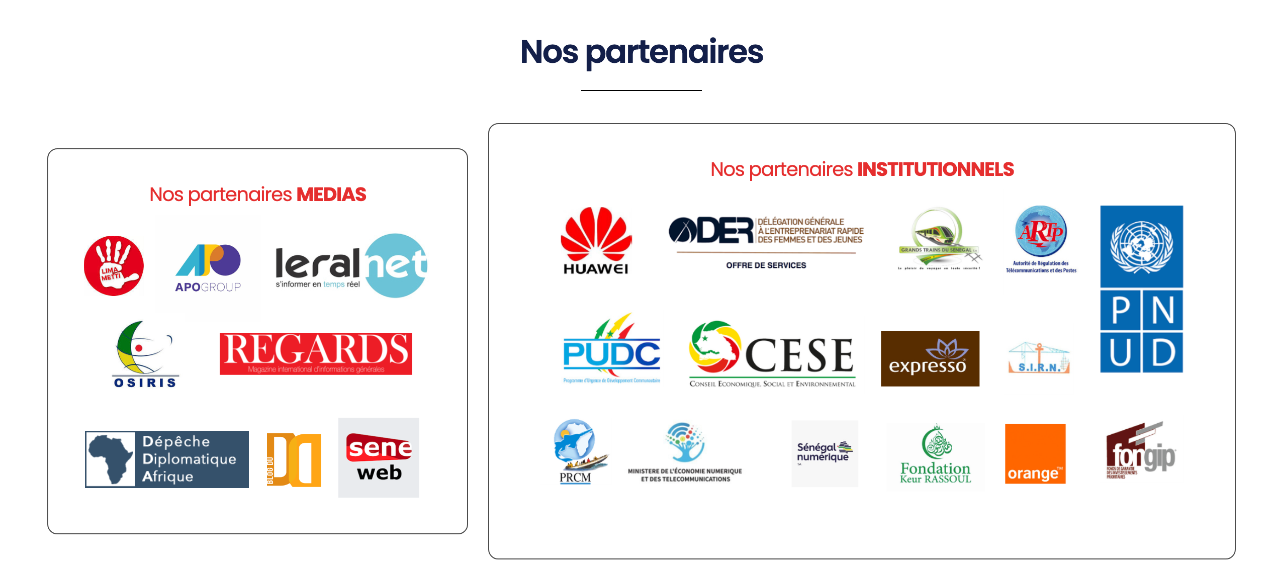 Nos partenaires — Médias & Institutionnels