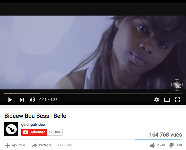 Une capture de la vidéo clip de Bidew Bou Bess, belle, réalisée par Gelongal