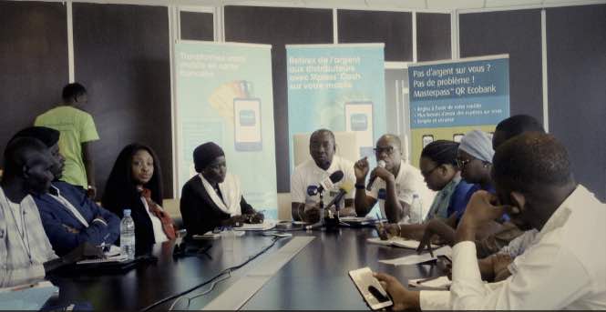 Le personnel de ecobank Sénégal lors d'un point de presse de présentation de l'appli Ecobank Mobile 