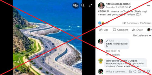 Non, cette photo ne montre pas « l&rsquo;avenue du Tourisme » à Kinshasa « à l&rsquo;horizon 2023 »