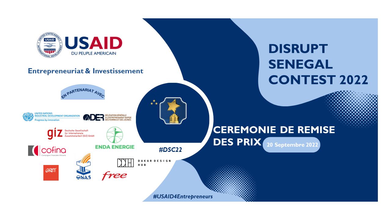 Cérémonie de remise de prix aux gagnants du concours entrepreneurial “Disrupt Senegal Contest 2022”