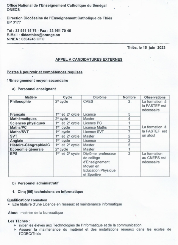 recrutement enseignants