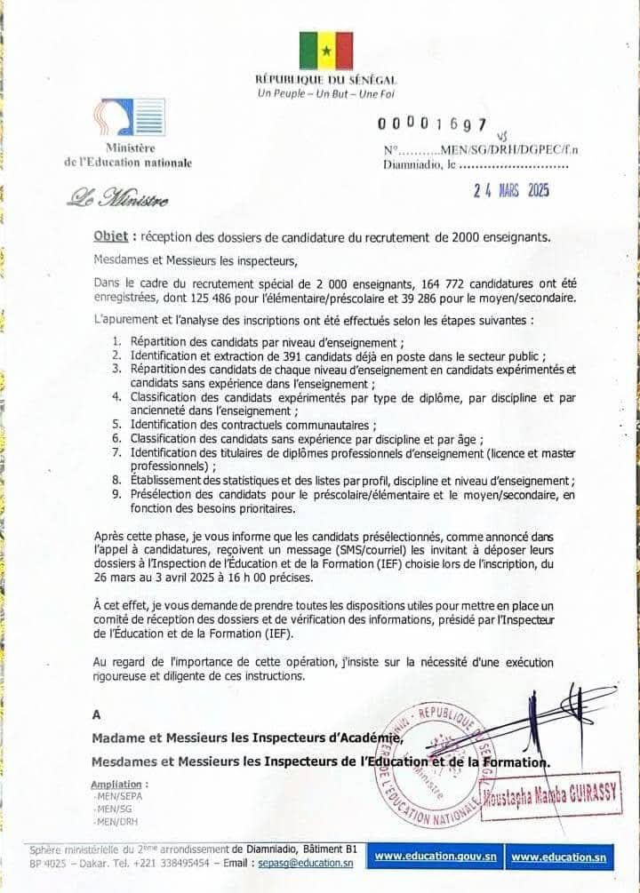 RECRUTEMENT 2000 enseignats