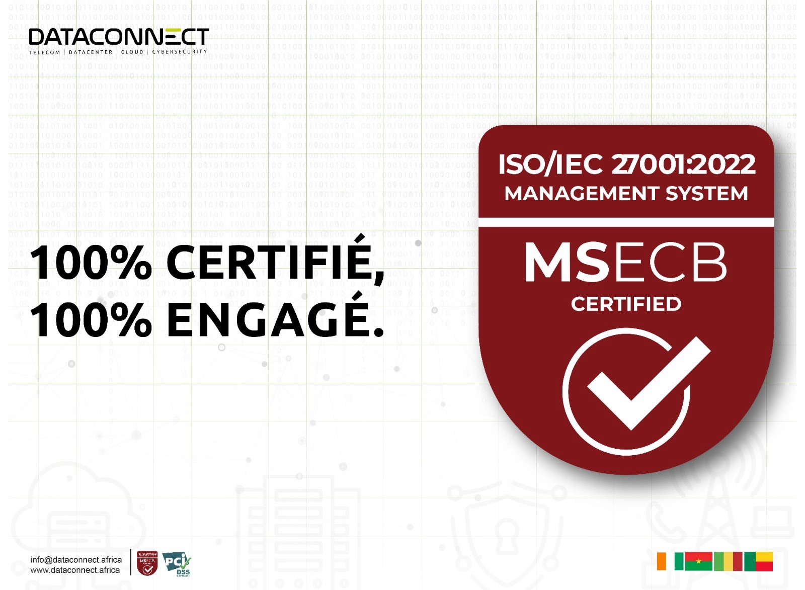 Dataconnect Africa obtient la certification ISO 27001