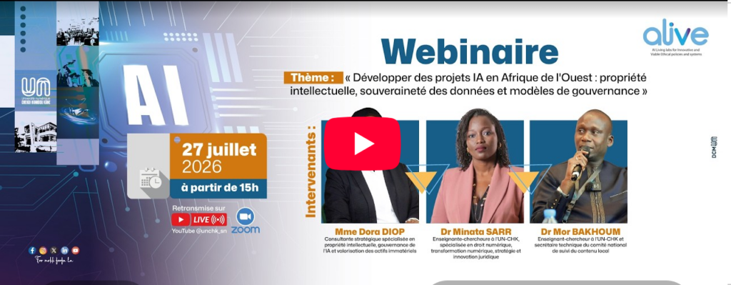 Webinaire- « Développer des projets IA en Afrique de l&rsquo;Ouest : propriété intellectuelle, souveraineté des données et modèles de gouvernance »