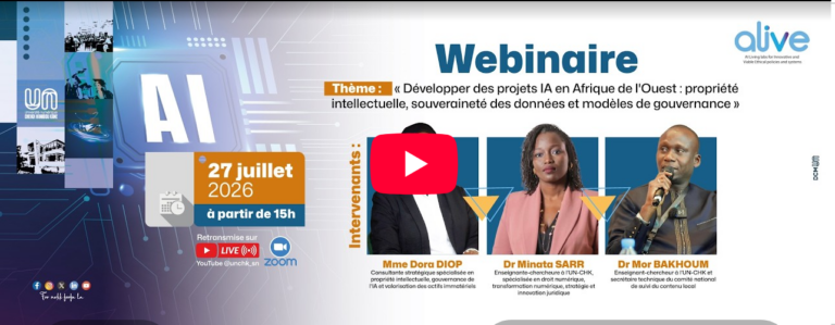 Webinaire- « Développer des projets IA en Afrique de l&rsquo;Ouest : propriété intellectuelle, souveraineté des données et modèles de gouvernance »